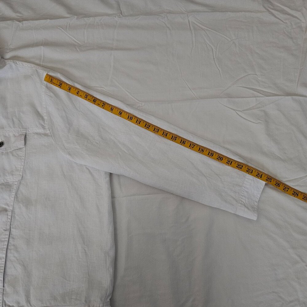 Jones & Co. 100% Linen White Button‎ Front Collared Jean-Style Jacket Size 3X - Picture 10 of 12